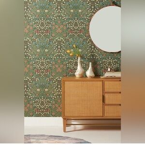 Anthropologie x Morris & Co.Blackthorn Green Wallpaper